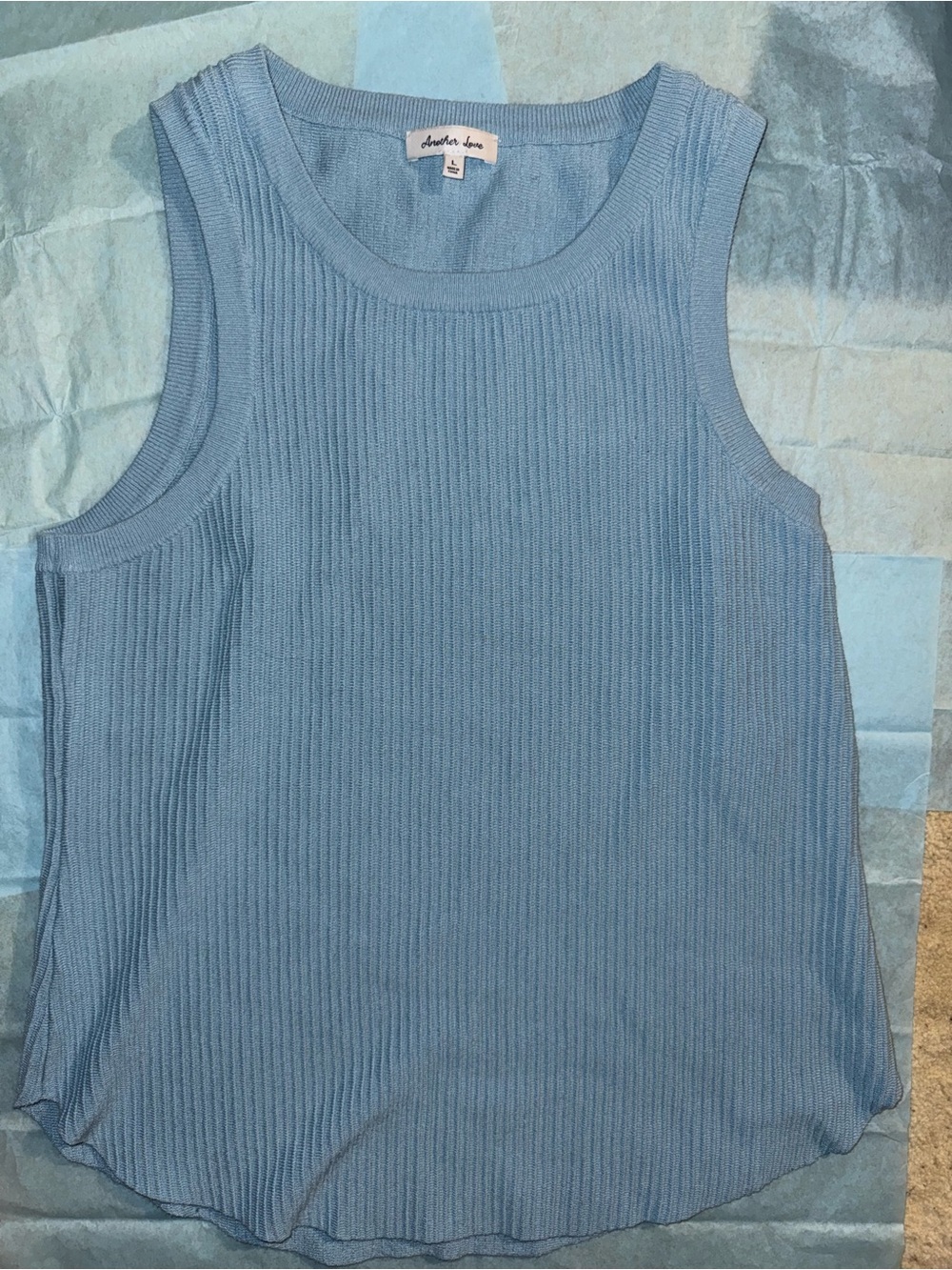 Heather Blue Ribbed Tank Top by another love